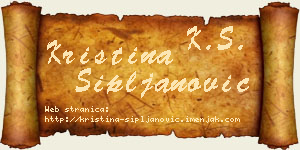 Kristina Sipljanović vizit kartica